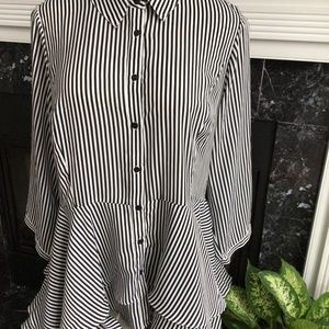 Dramatic Flutter high low Tunic Blouse by City Chic